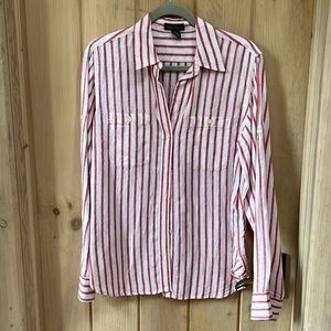 Ralph Lauren pinstripe 100% linen chambray top